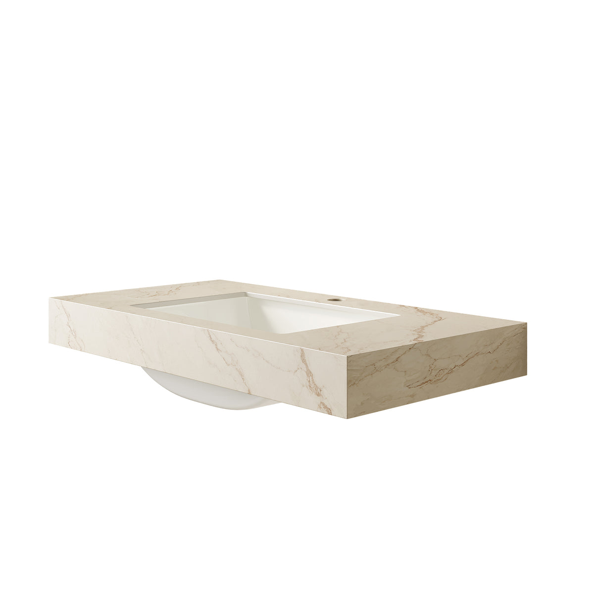 36" Premium Bathroom Sink with Cream Gold Vein Finish