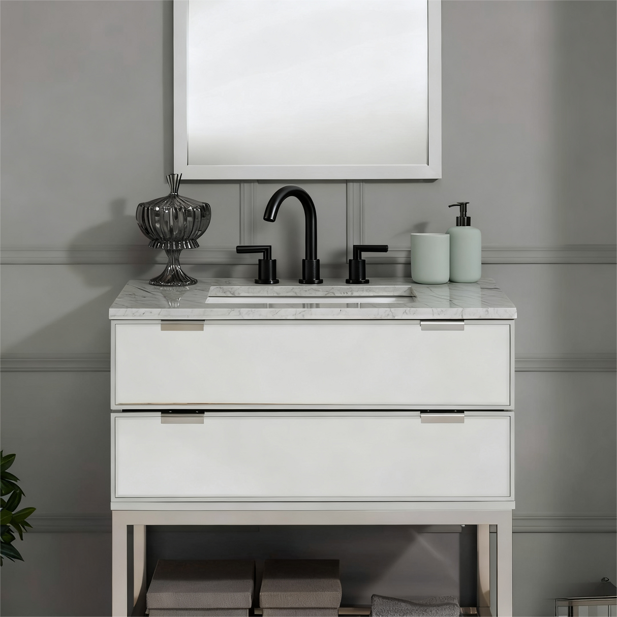 Bathroom Faucet 2 Handle Matte