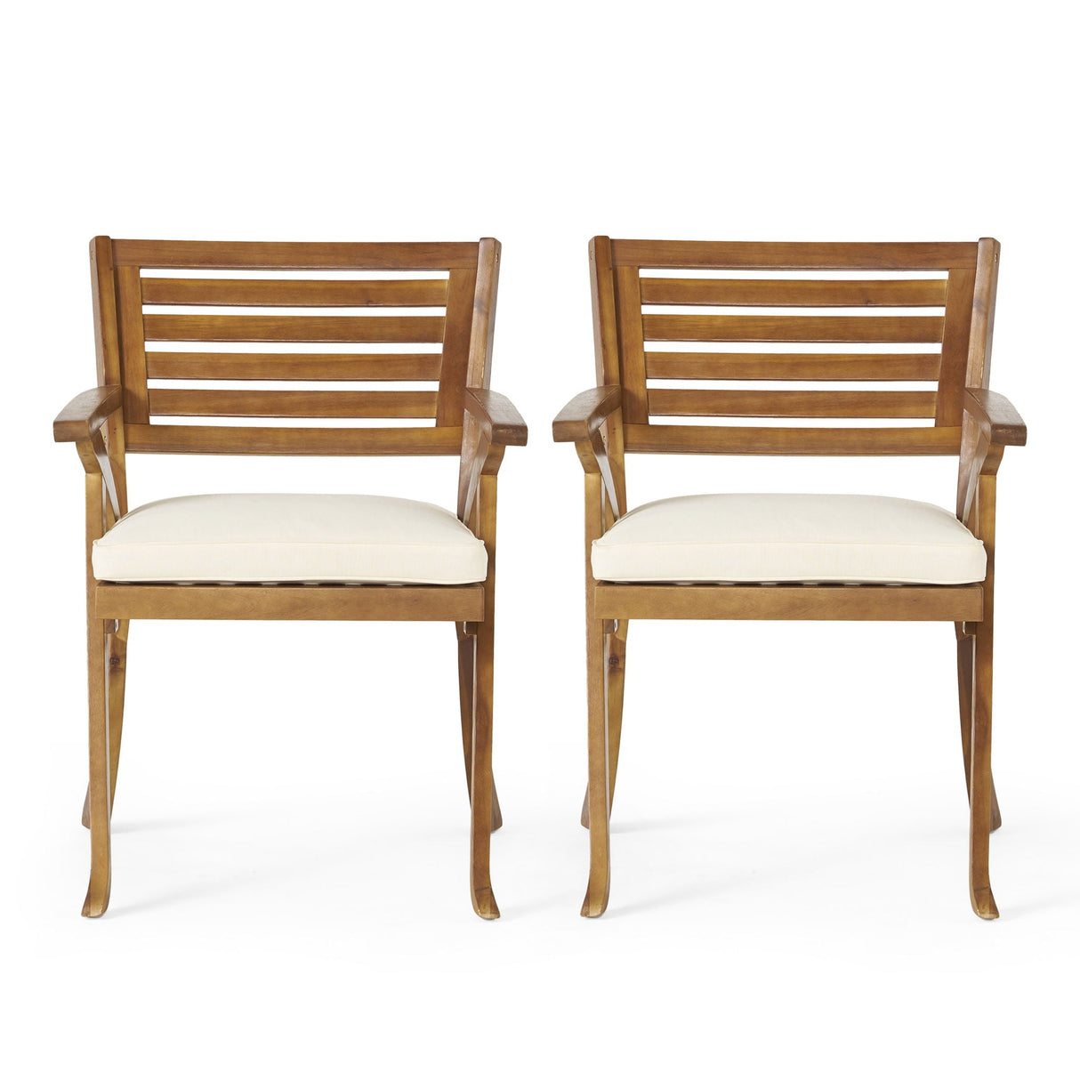 Dining Chair With Water-Resistant Cushion - Teak Wood