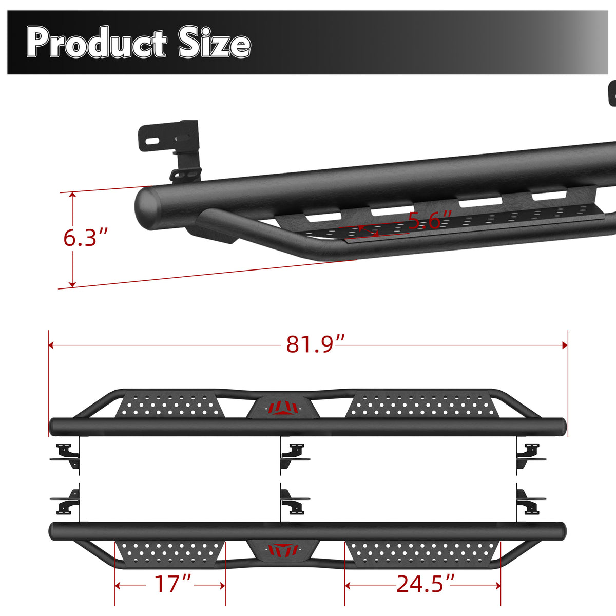 Heavy-Duty Steel Running Boards for Dodge Ram Crew Cab