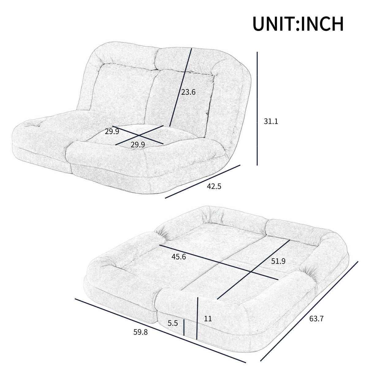Convertible Fold-Out Single Sofa Bed