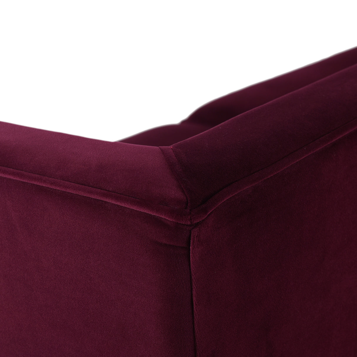 Jack 84" Modern Tuxedo Tufted Sofa, Burgundy Velvet