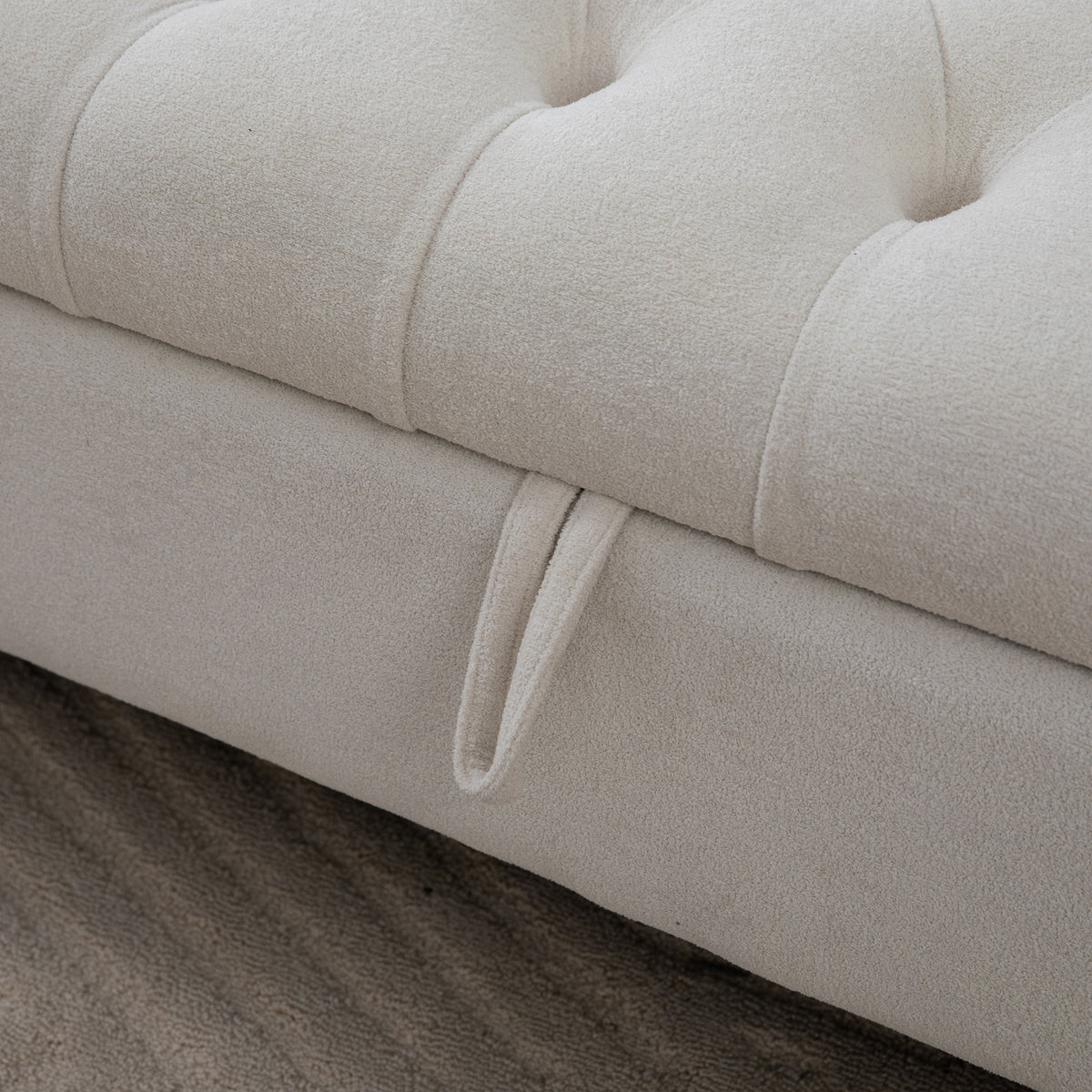 Modern Upholstered Storage Bench With Double Lids