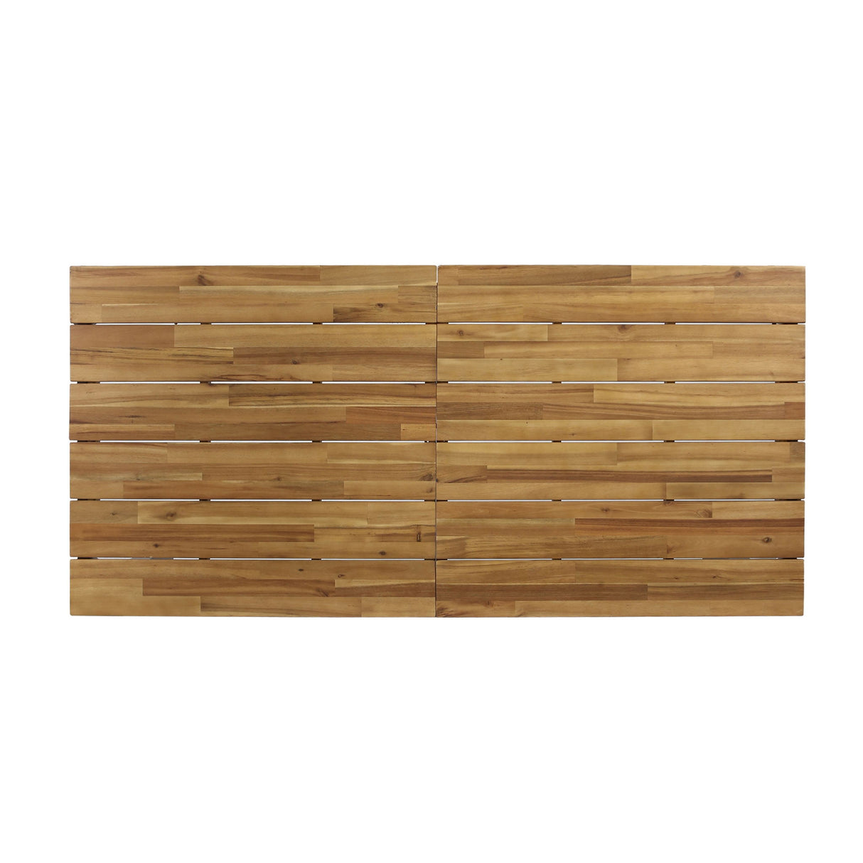 7 Piece Outdoor Dining Set With Table And Chairs - Beige / Teak / White