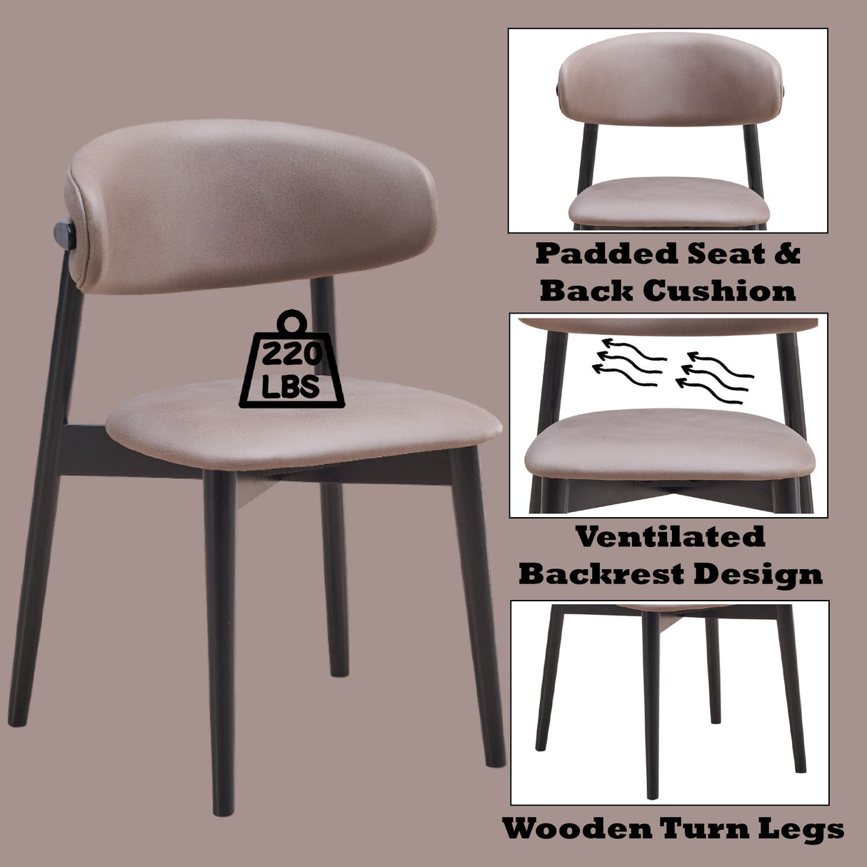 Lanae - 5 Piece Dining Room Set - Natural / Black