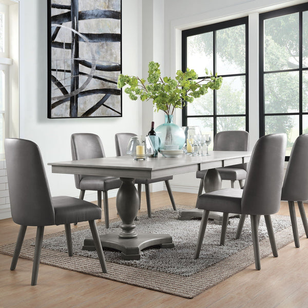 Waylon - 7 Pieces Dining Room Set - Gray / Oak - Best Buy Furniture