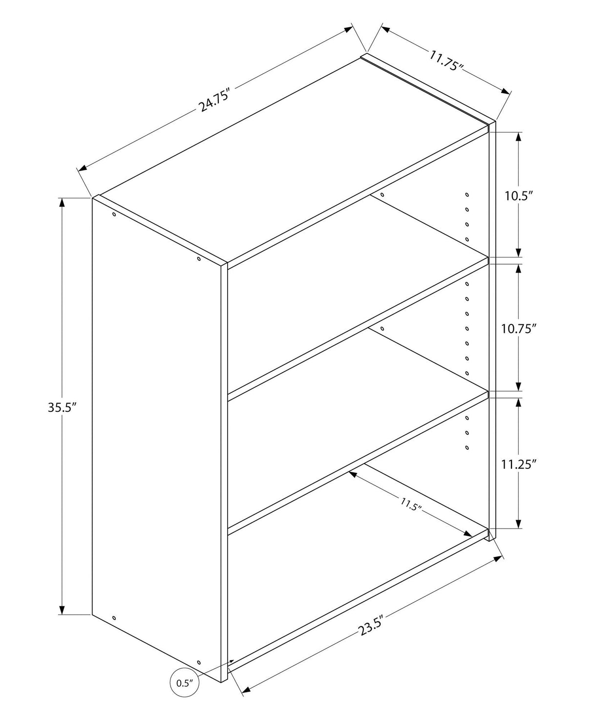 Bookshelf, Bookcase, 4 Tier, For Office, Transitional - Best Buy Furniture
