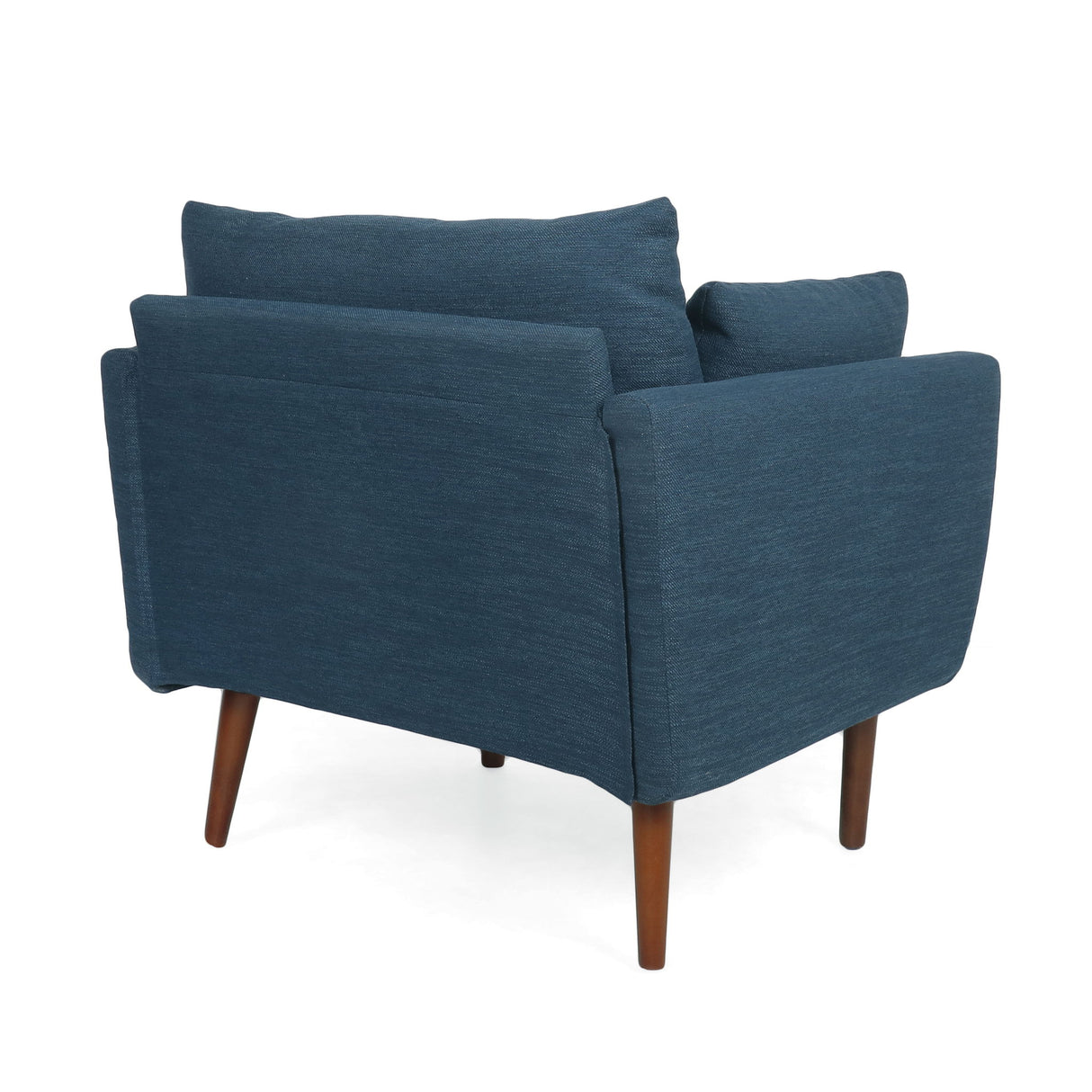 Luminate Upholstered Fabric Club Chair with Tapered Legs and 2 Accent Pillows