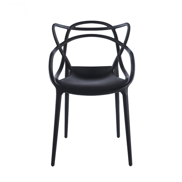 Dining Chair Set of 4 - Black Plastic