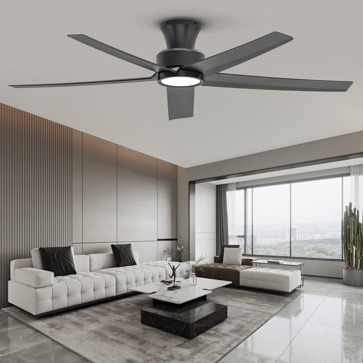 52 Inch Ceiling Fan with Light, Reversible DC Motor and Remote