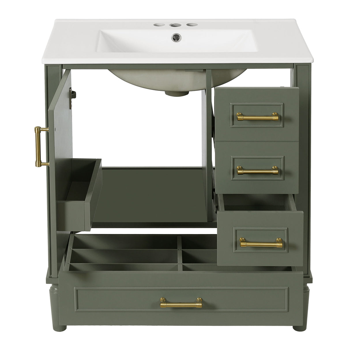 Traditional Bathroom Vanity Set With Soft Close Doors
