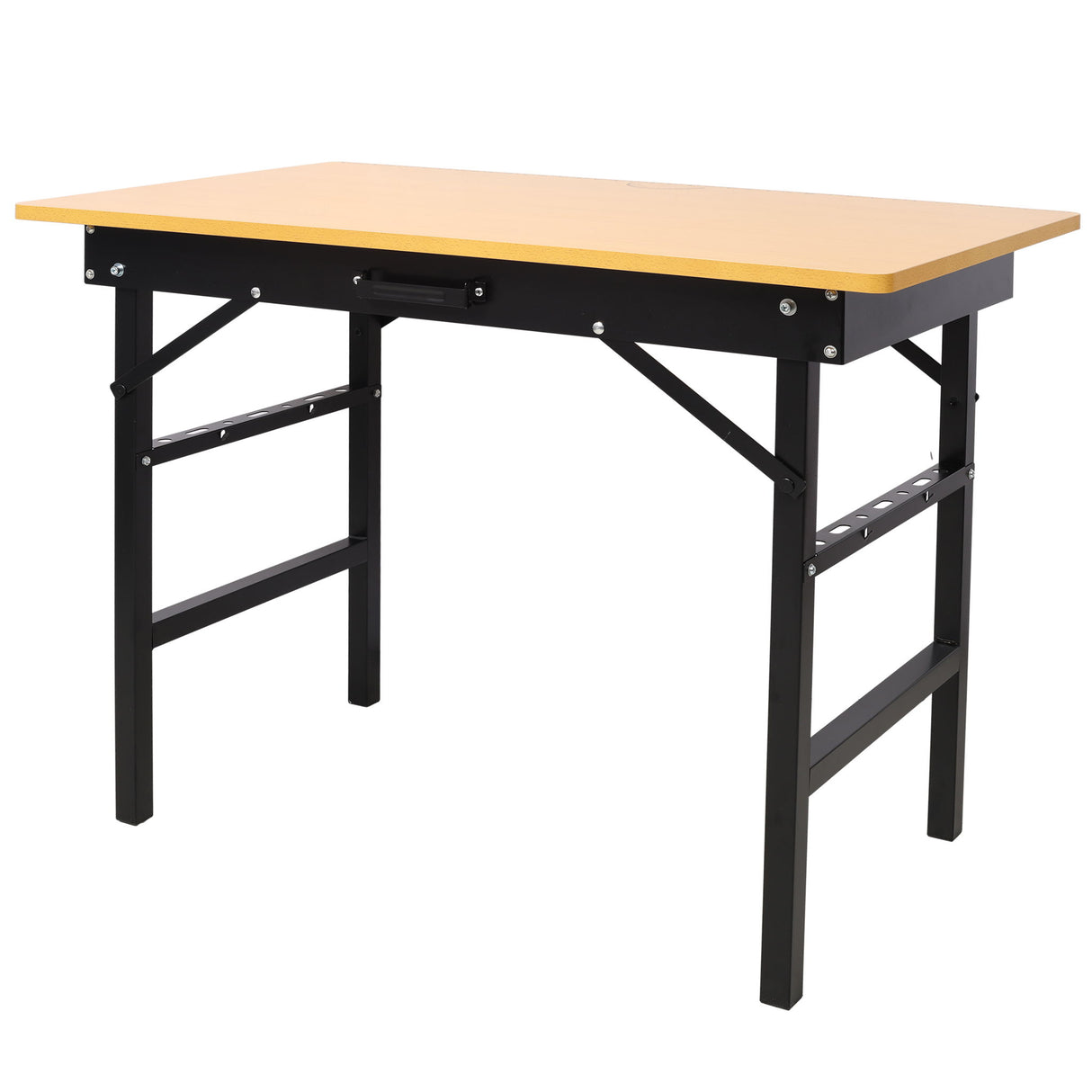 Portable Folding Work Table With Measuring Tape And Angle Finder Steel - Black