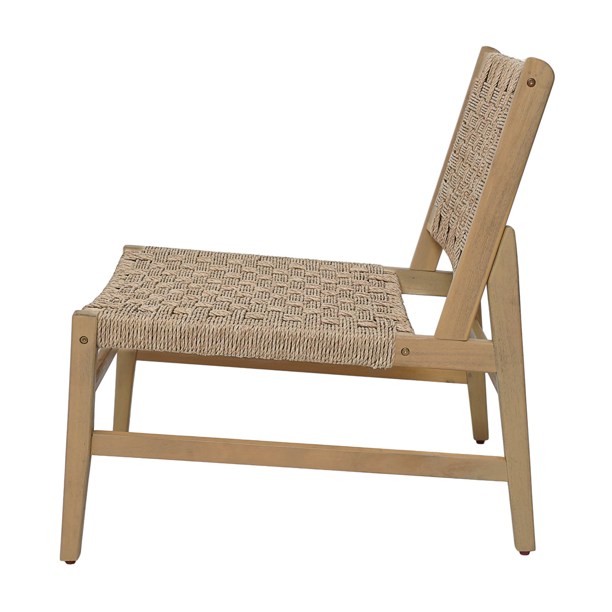 Noreen Club Chair: Acacia Wood and Wicker Woven