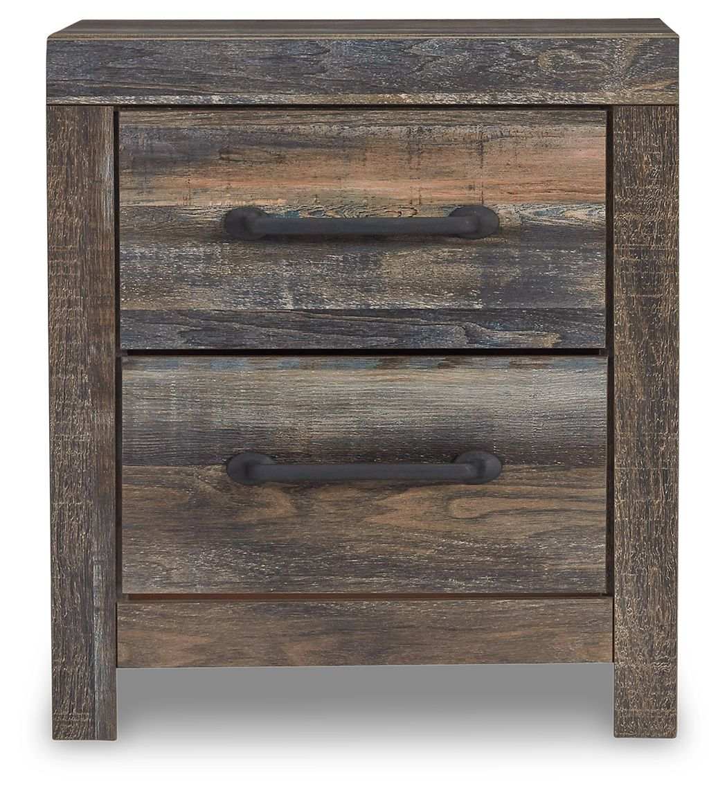 Drystan - Two Drawer Night Stand - Brown / Beige - Best Buy Furniture