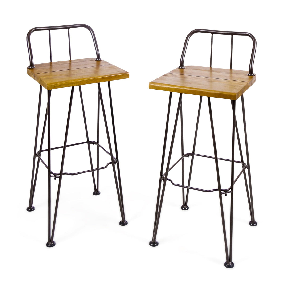 Outdoor Barstool With Angled Metal Legs - Brown - Best Buy Furniture