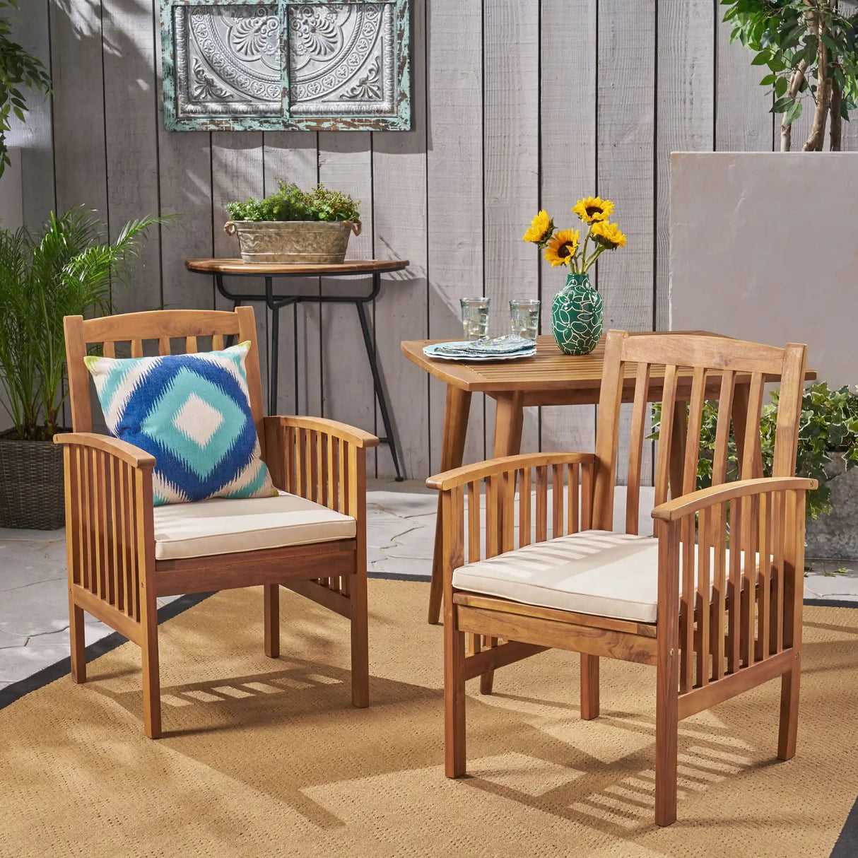 Casa - Acacia Dining Chair Set With Cushions, - Best Buy Furniture