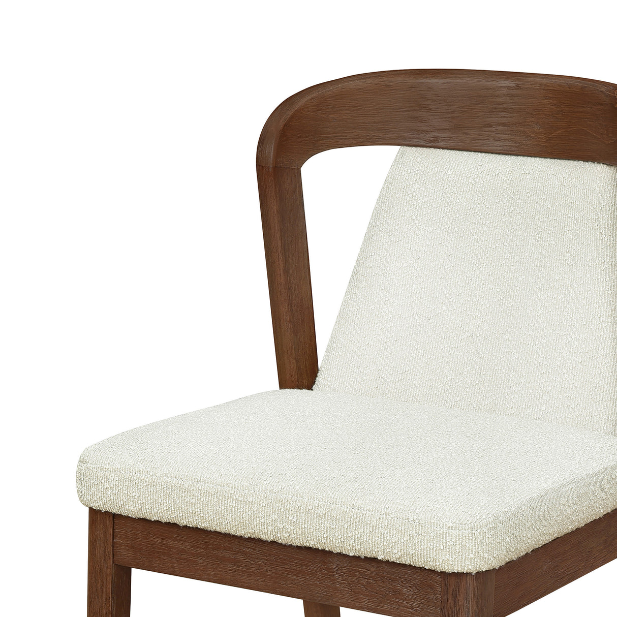 Upholstered Backrest Armless Dining Chairs (Walnut+Camel)