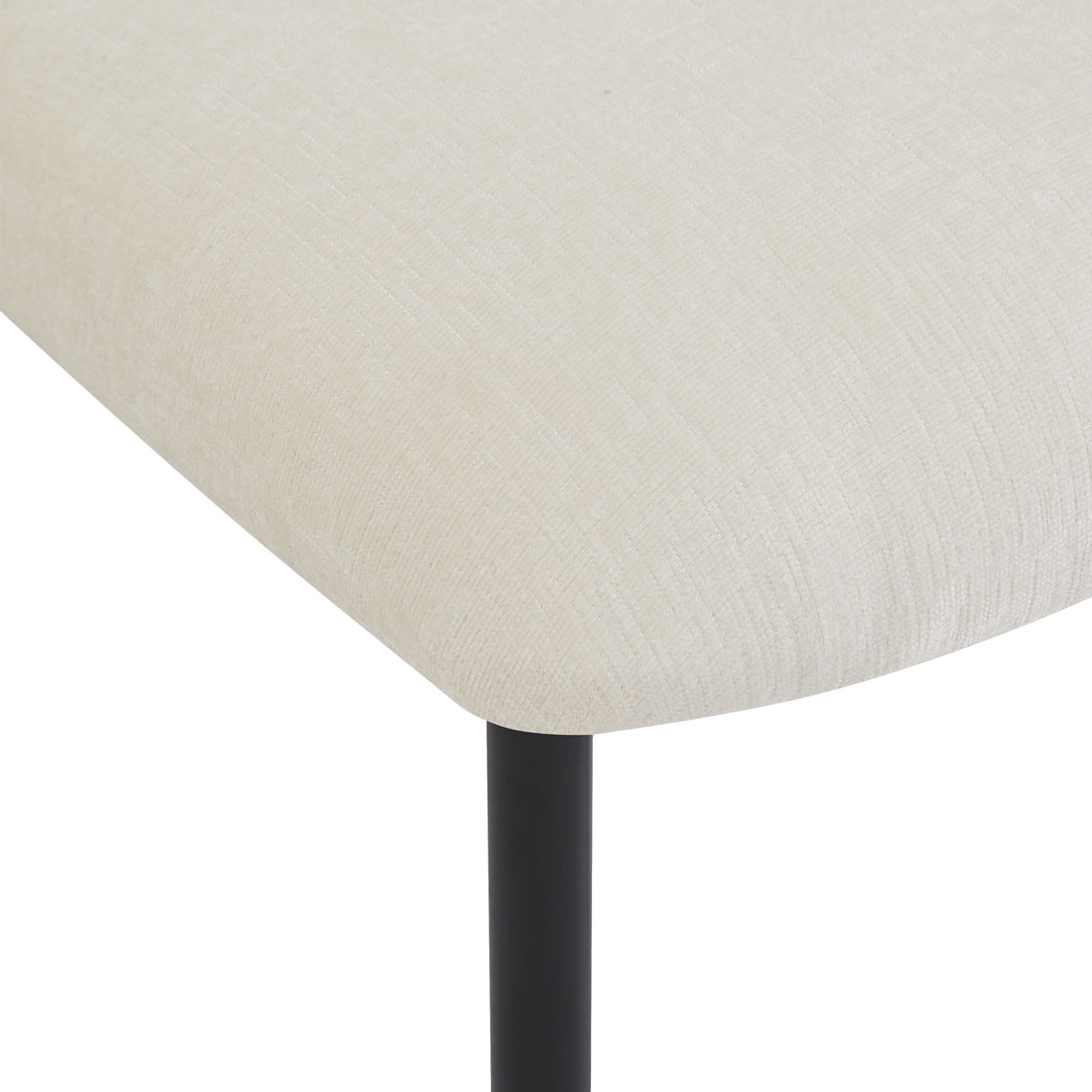 Modern Upholstered Dining Chairs With Metal Legs (Set of 2) - Beige
