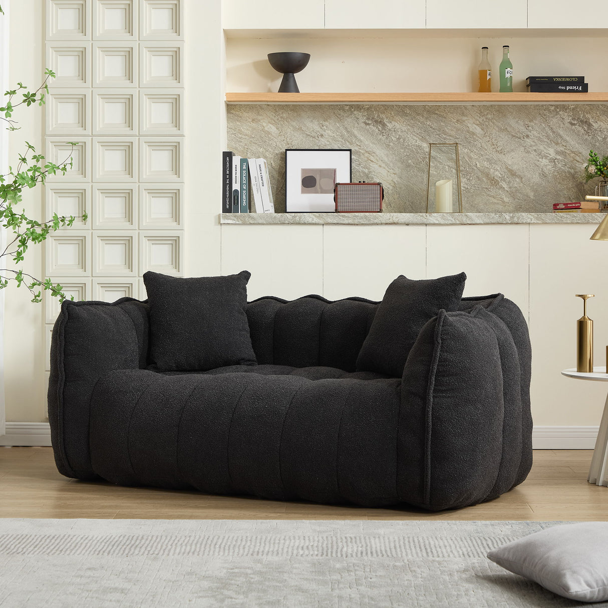 Cozy Beanbag Chair With High Resilience Foam Core For 2