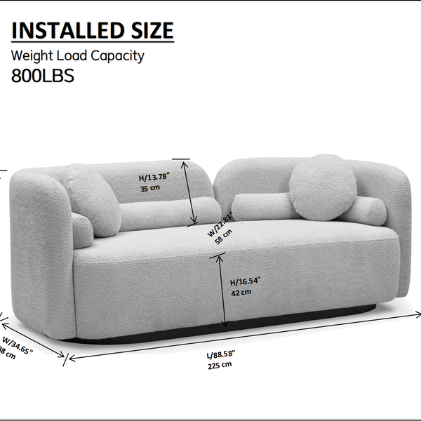 Luxury Modern 3-Seater Couch for Living Room