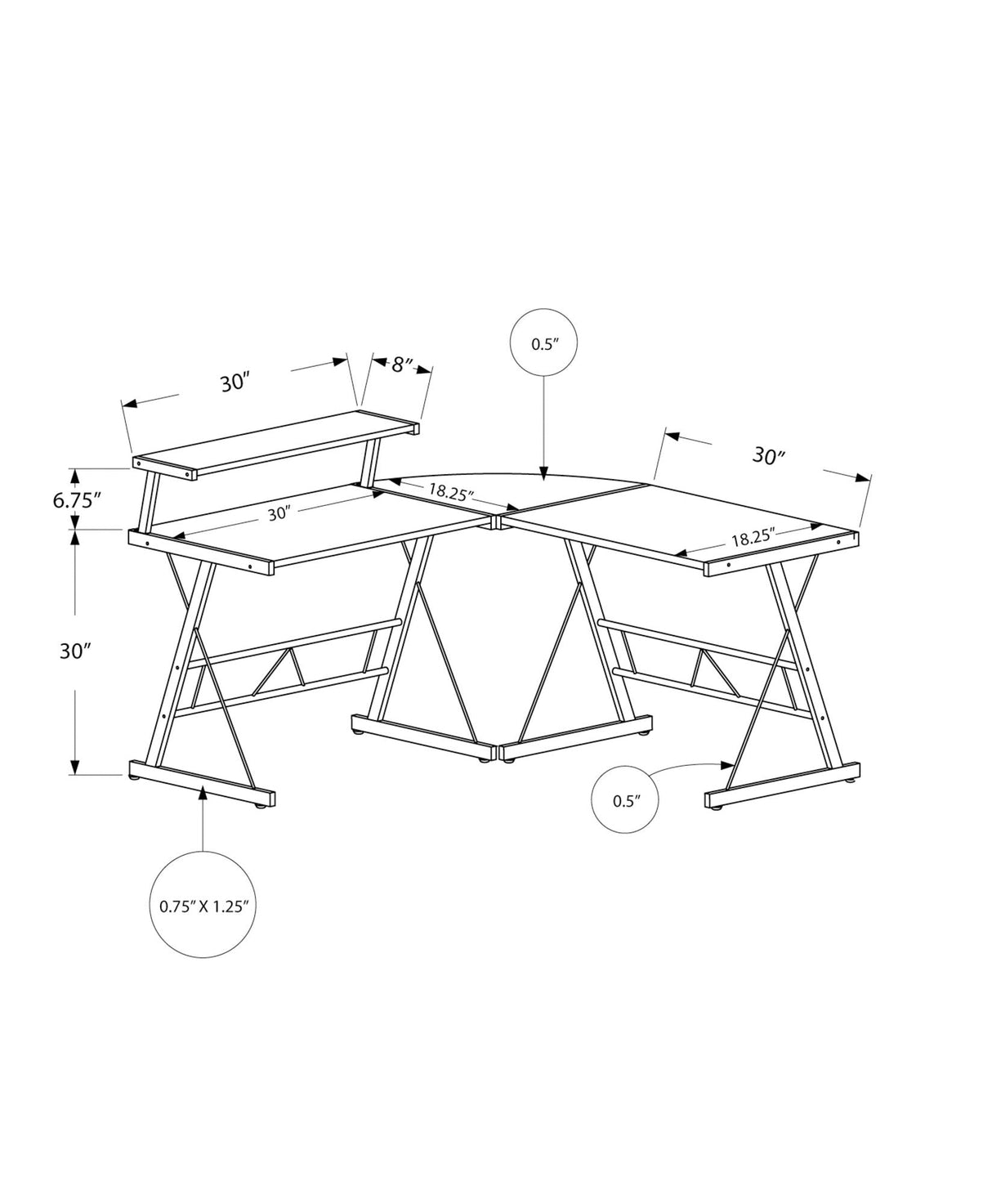 Computer Desk, Home Office, Corner, L Shape, Laptop, Durable Construction - Best Buy Furniture