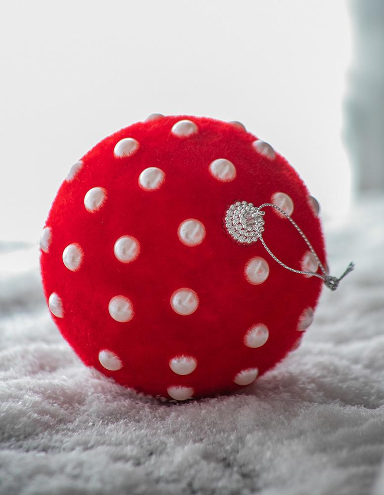 D3.9" Christmas Ball Ornaments, Set of 6