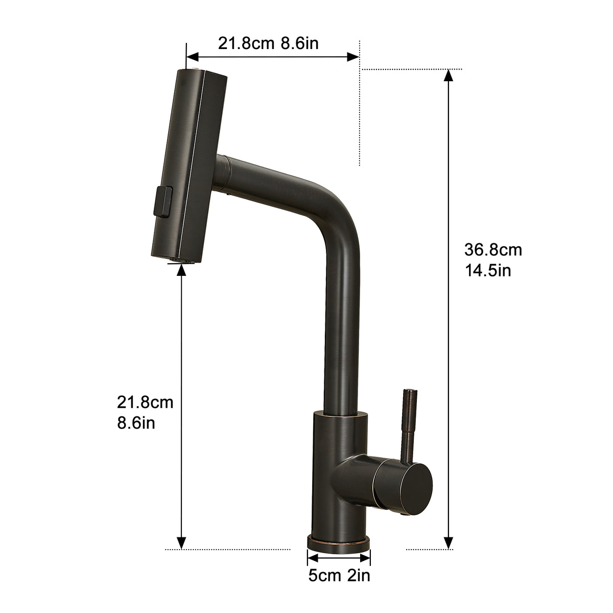 360° Rotation Pull-Down Kitchen Faucet - Oil Rubbed Bronze