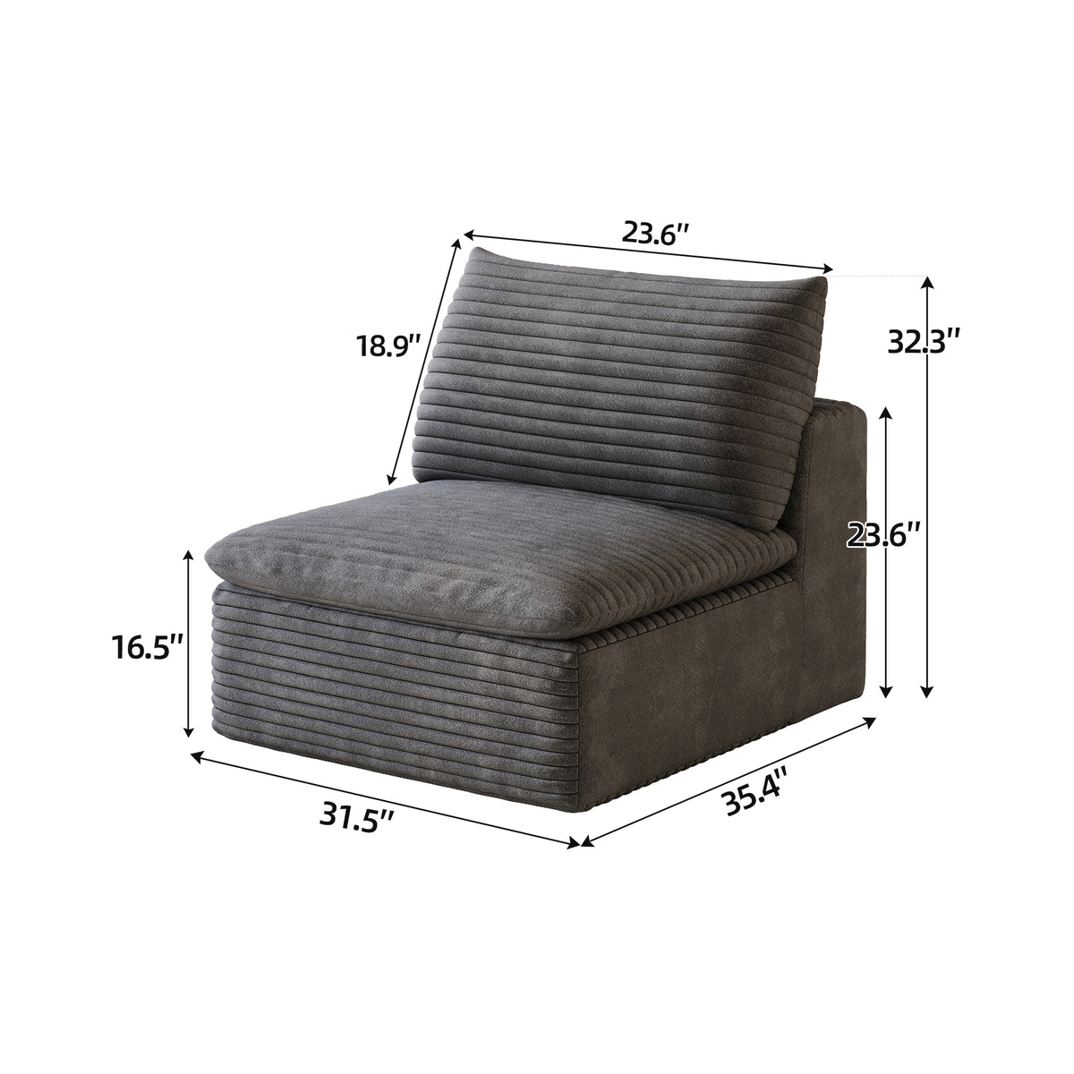 1 Middle Seat Sofa with Ottoman