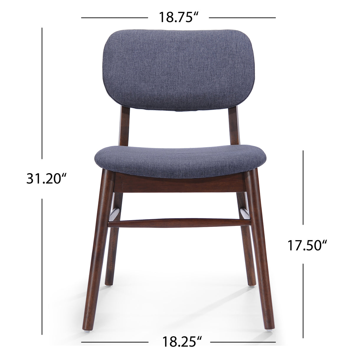 Set of 2 Mid-Century Upholstered Dining Chairs