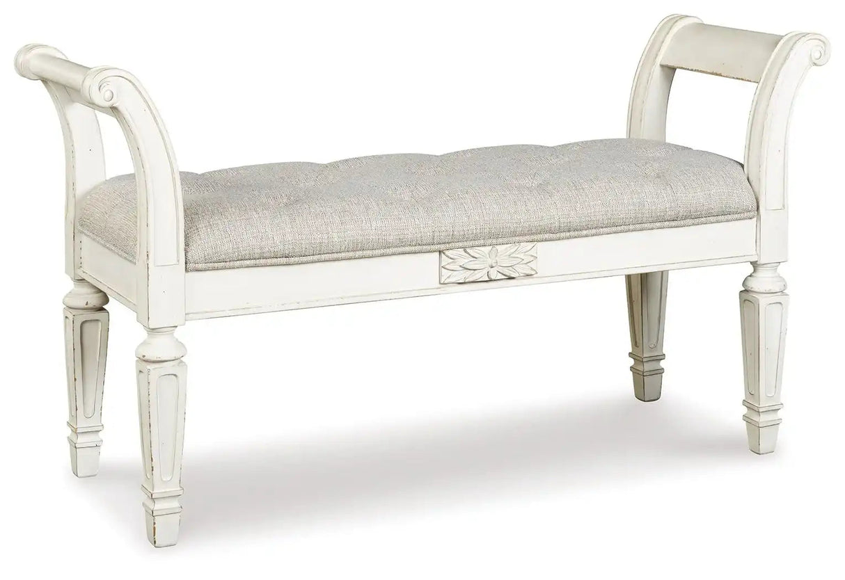 Realyn - Accent Bench - Antique White - Best Buy Furniture