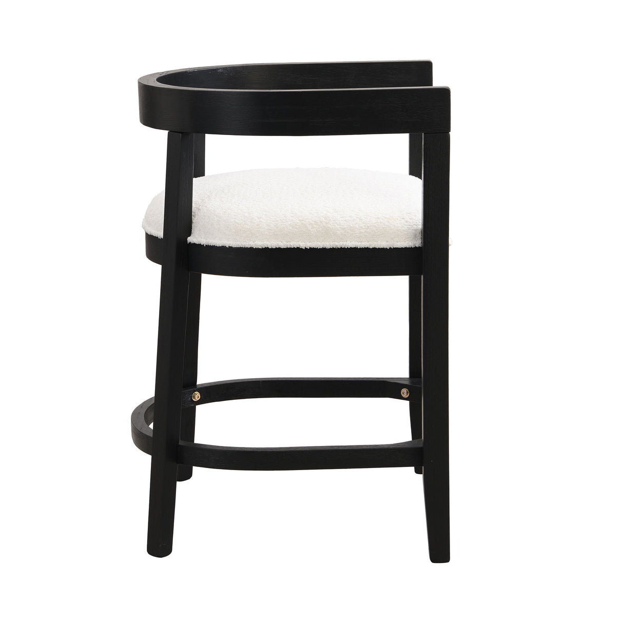 Modern Rubberwood Counter Stool Set With Upholstered Seats