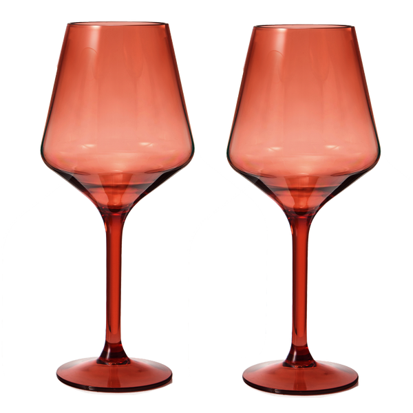 Saint Tropez Acrylic Stemmed Wine Glassware, Set of 2