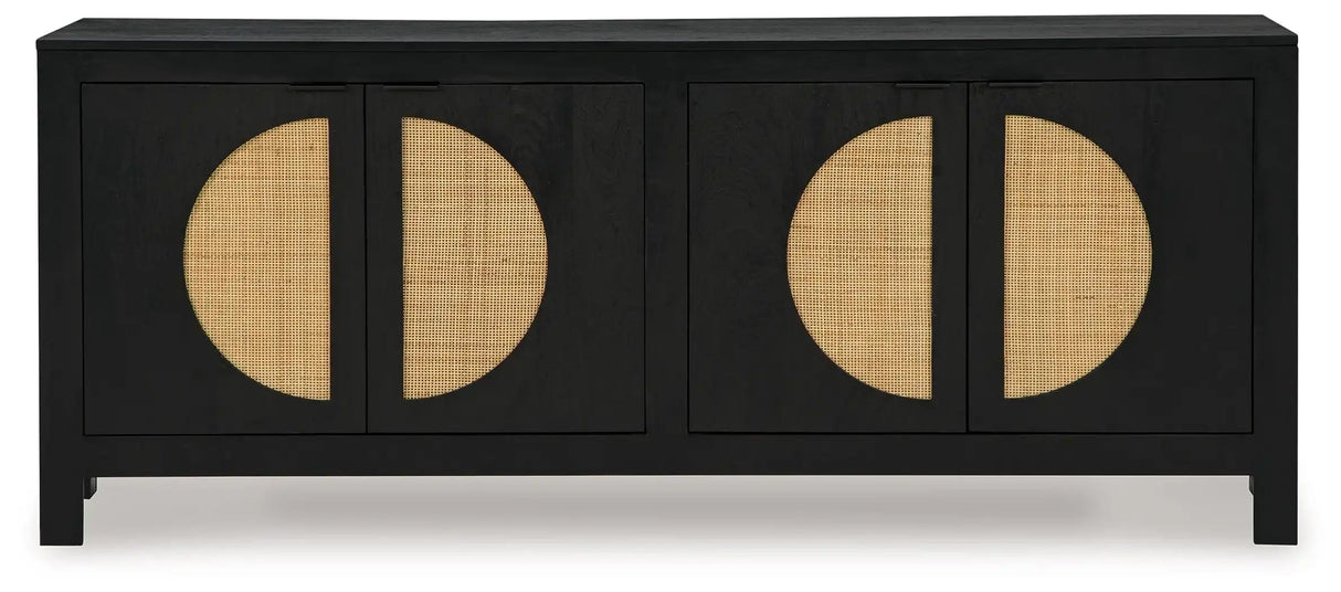 Cliffiings - Accent Cabinet - Black / Natural - Best Buy Furniture