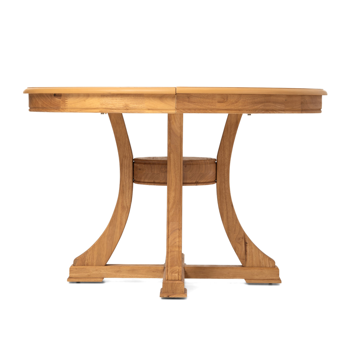 Extendable Round Rubber Wood Dining Table