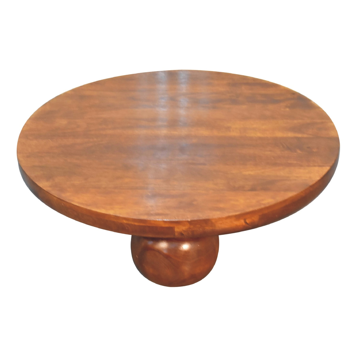 Solid Wood Central Ball Table, Chestnut