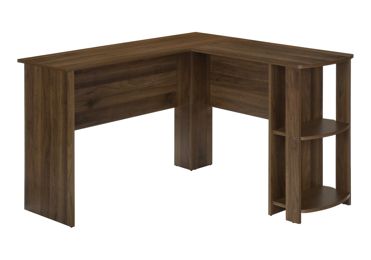 Computer Desk, Home Office, Corner, Storage Shelves, L Shape, Laptop, Contemporary & Modern - Walnut - Best Buy Furniture