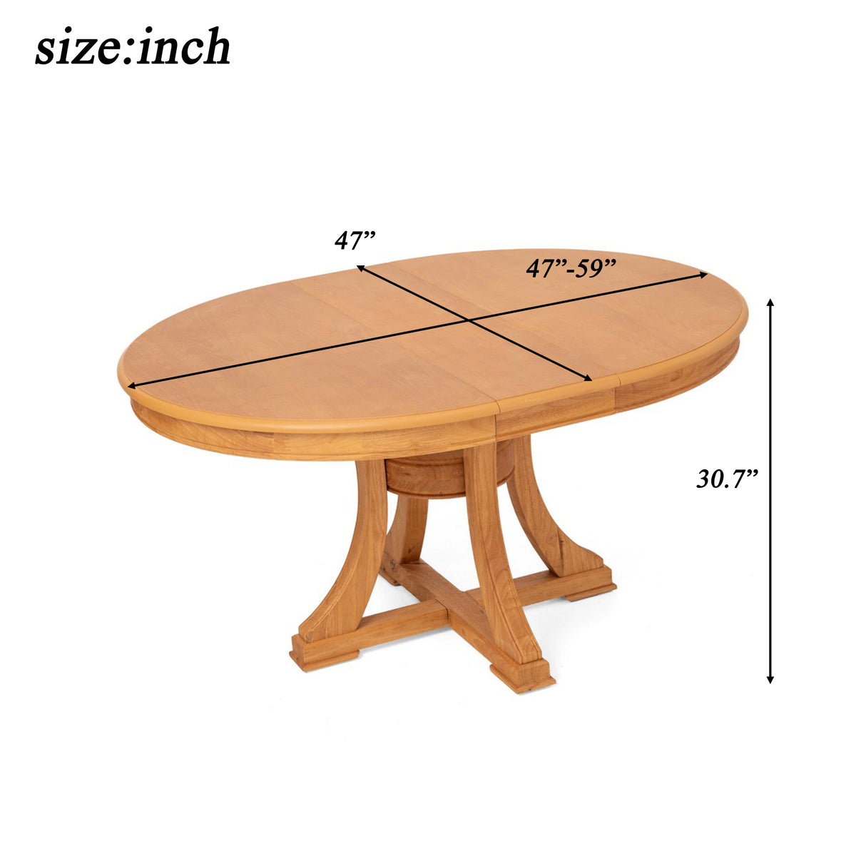 Extendable Round Rubber Wood Dining Table