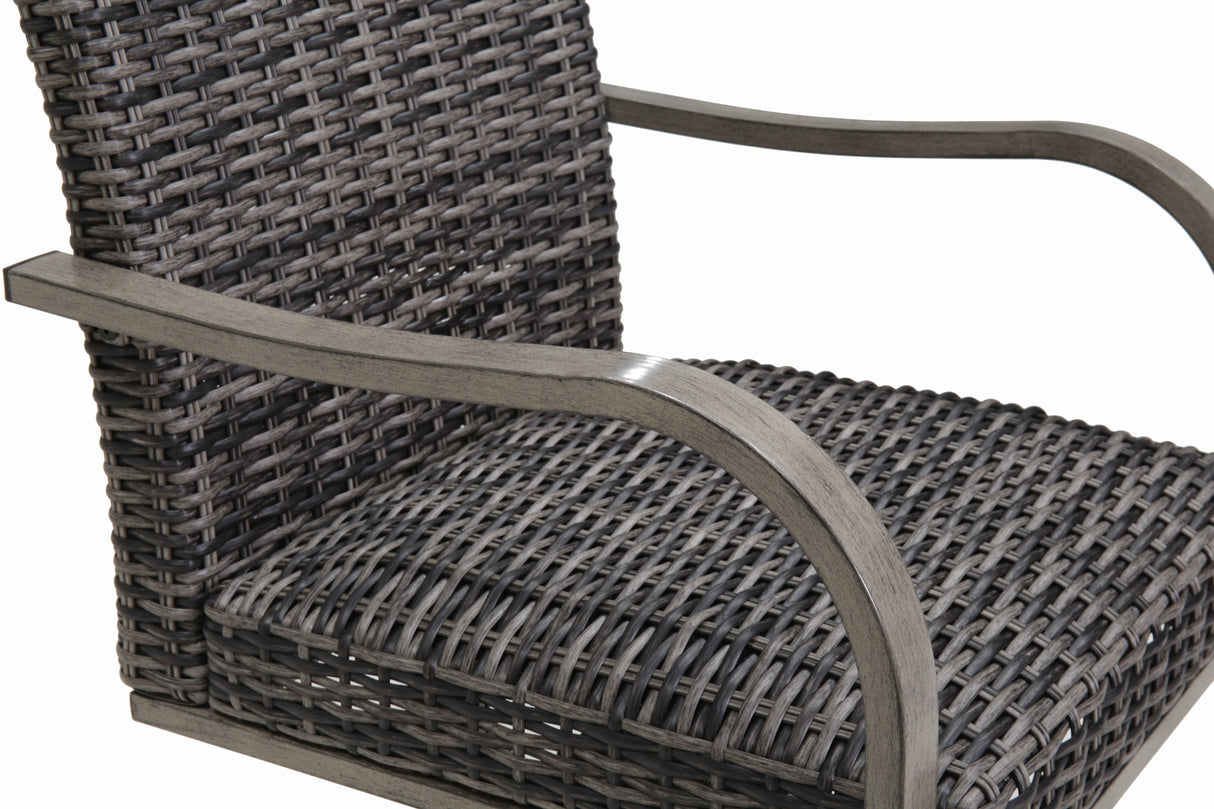 2PC Outdoor Dining Chair with Hand-Painted Frame and Water-Washed Cotton Seat