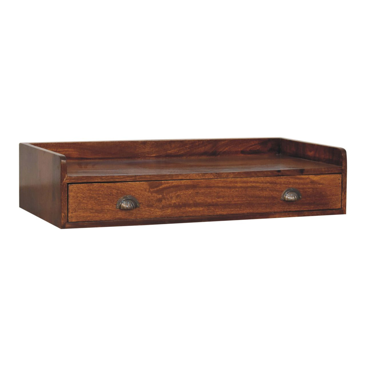 Solid Wood Belmont Wall-Mounted Console, 1 Drawer, 1 Shelf