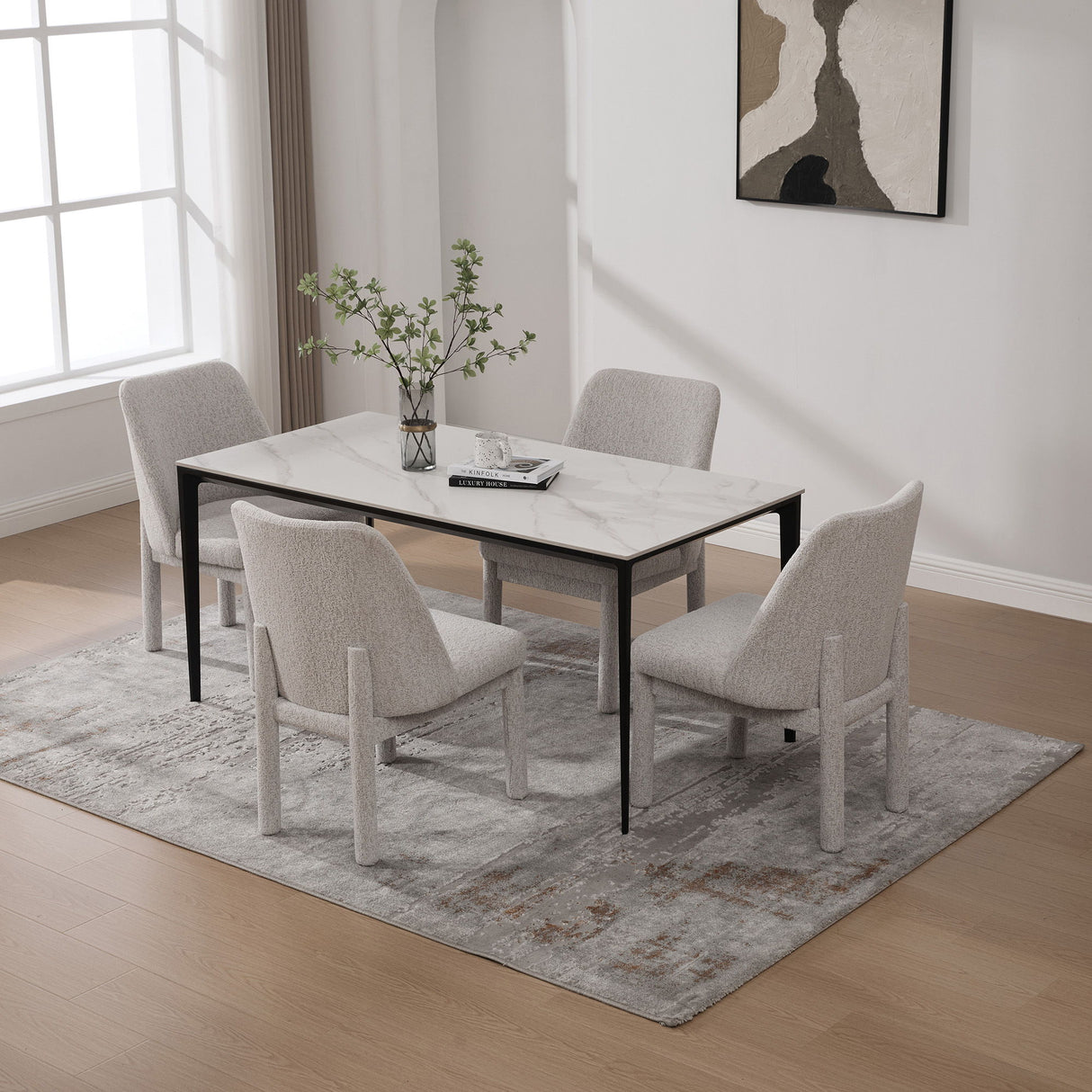 Wide Minimalist Dining Chair