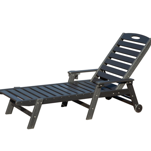 Patio Lounge Chair Outdoor with Reclining Backrest