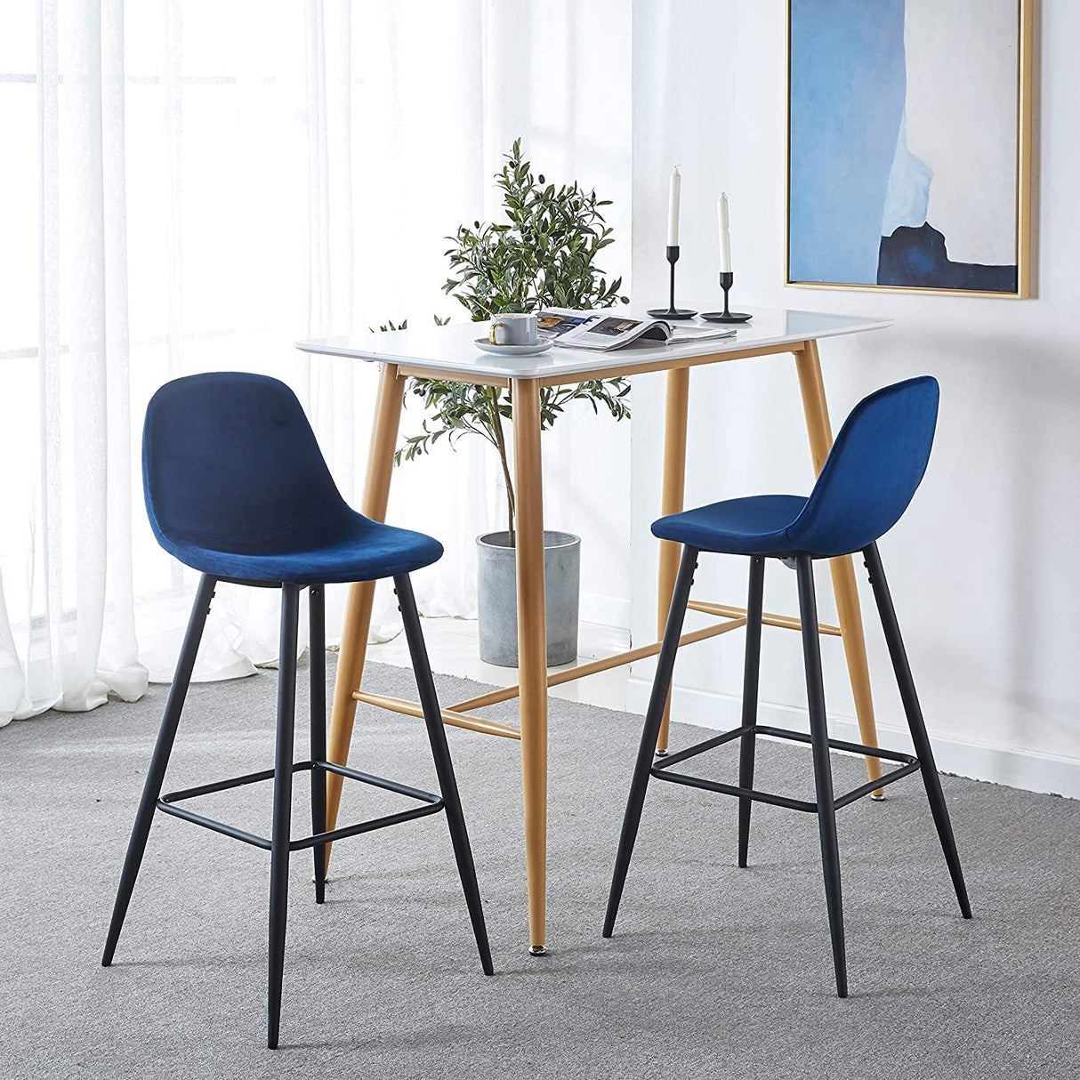 Barstool With Back (Set of 2)