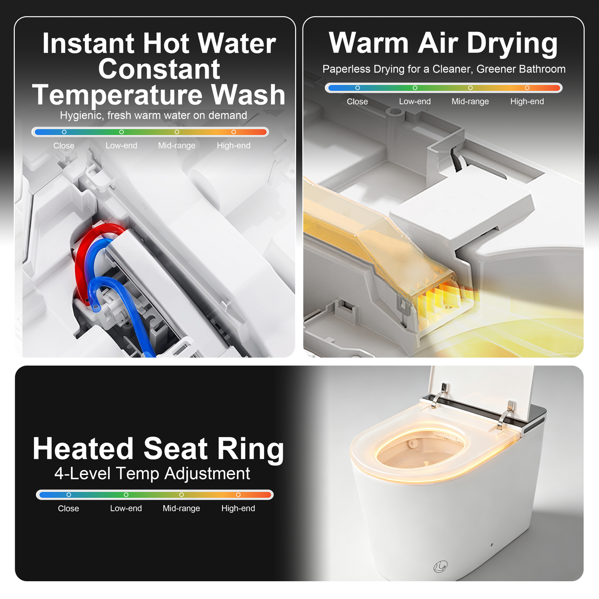 Household luxury no water pressure limit all-in-one intelligent toilet high-speed drying fully automatic flap sterilization splash-proof foam shield toilet