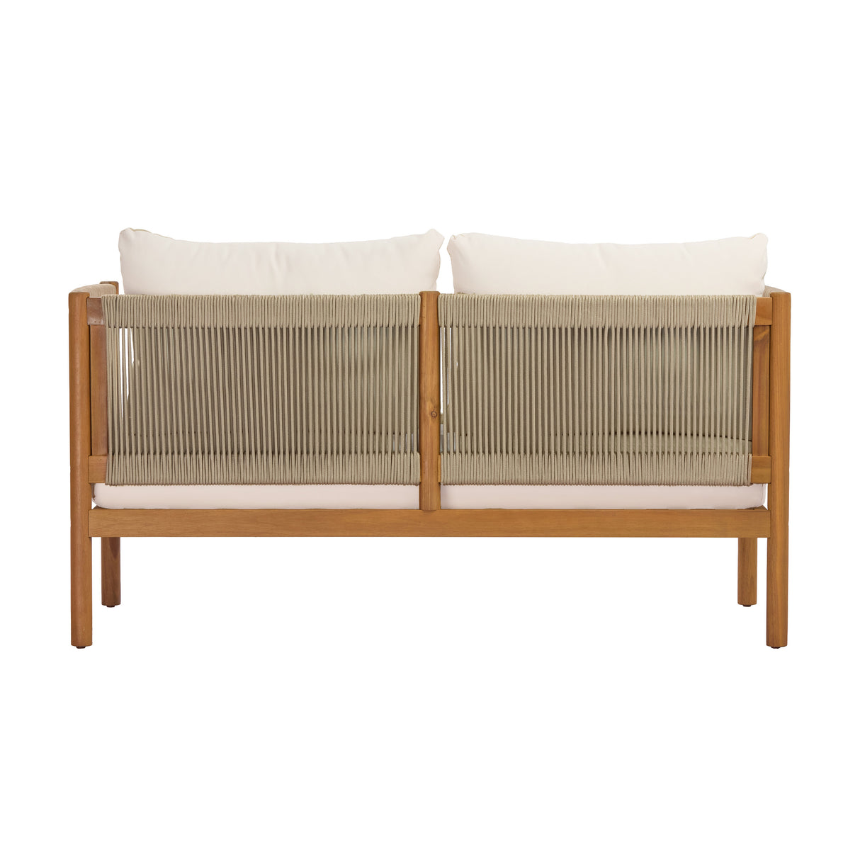 4-Piece Outdoor Sofa Set with Acacia Wood Frame in Teak Look