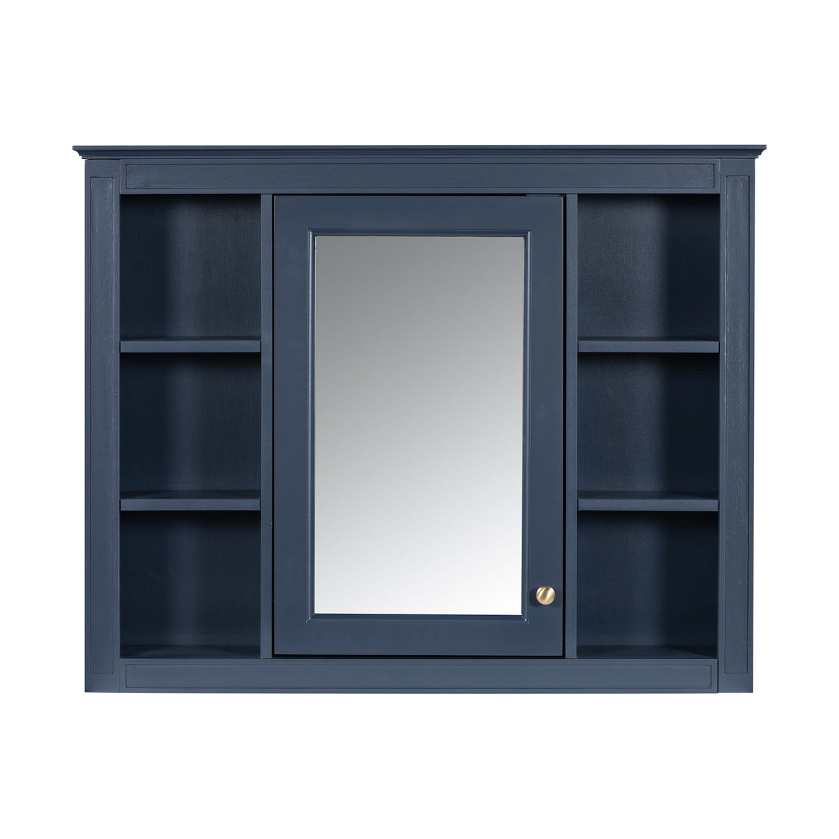 Bathroom Vanity With Mirror Cabinet, Single Sink With 2 Soft Closing Doors And 4 Drawers