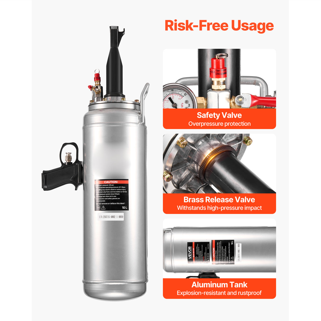 Portable Tire Bead Seater 2.6 Gal / 10 L Air Bead Blaster