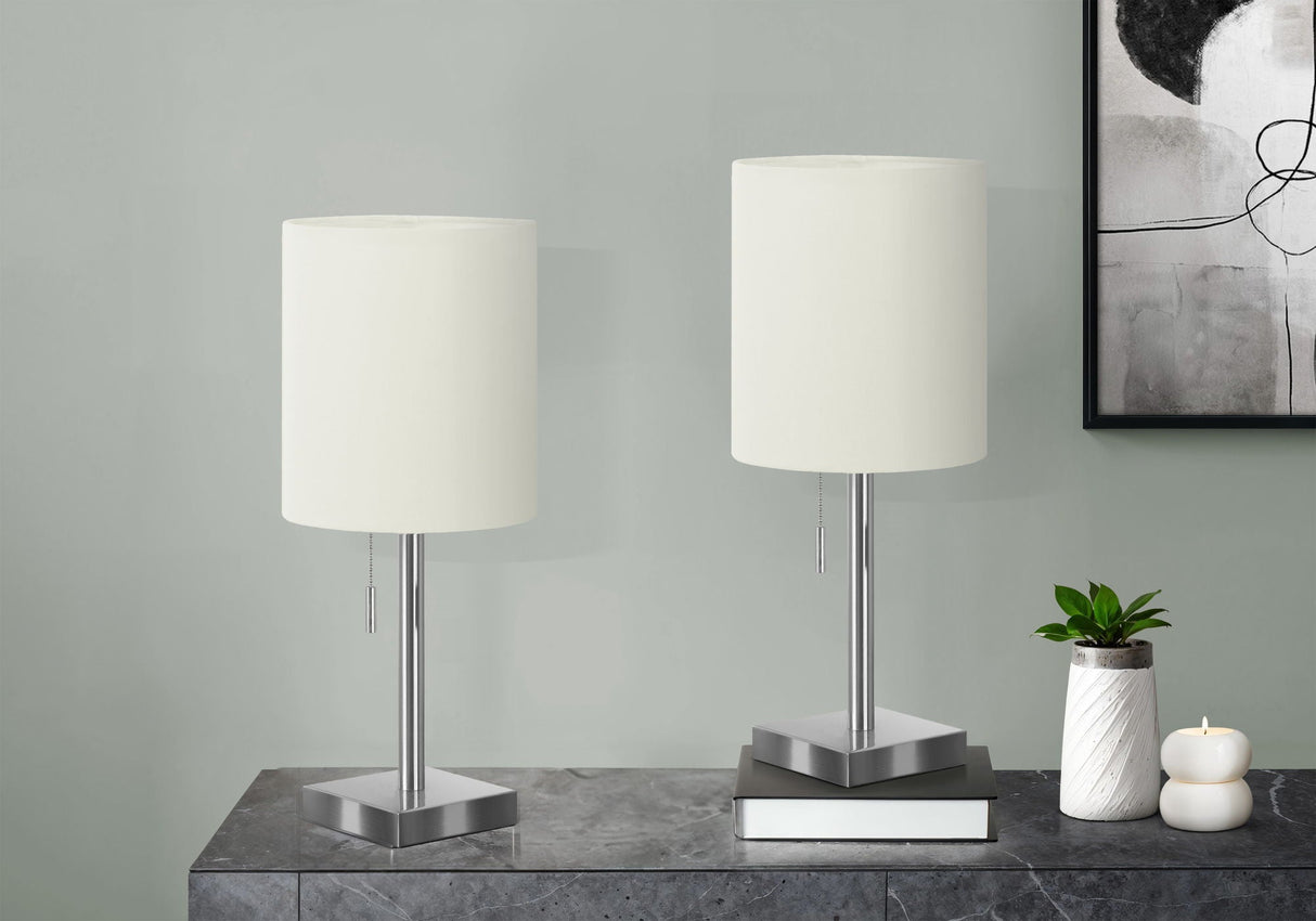 Lighting, Table Lamp, USB Port Included, Nickel, Contemporary (Set of 2) - Best Buy Furniture