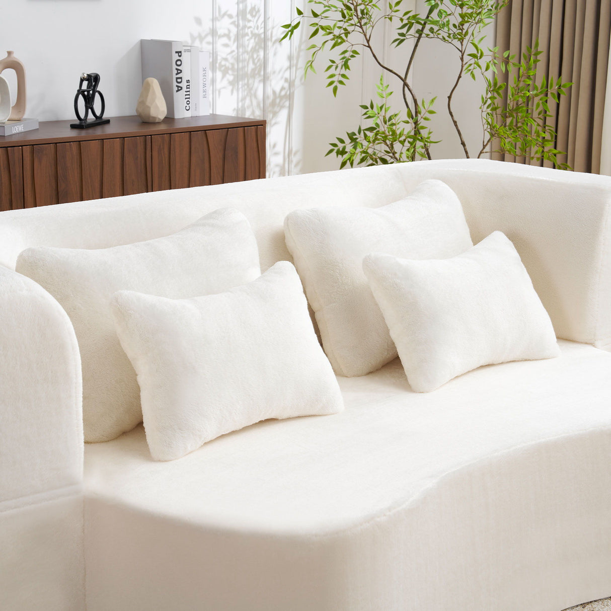 Modern Floor Sofa With 4 Pillows