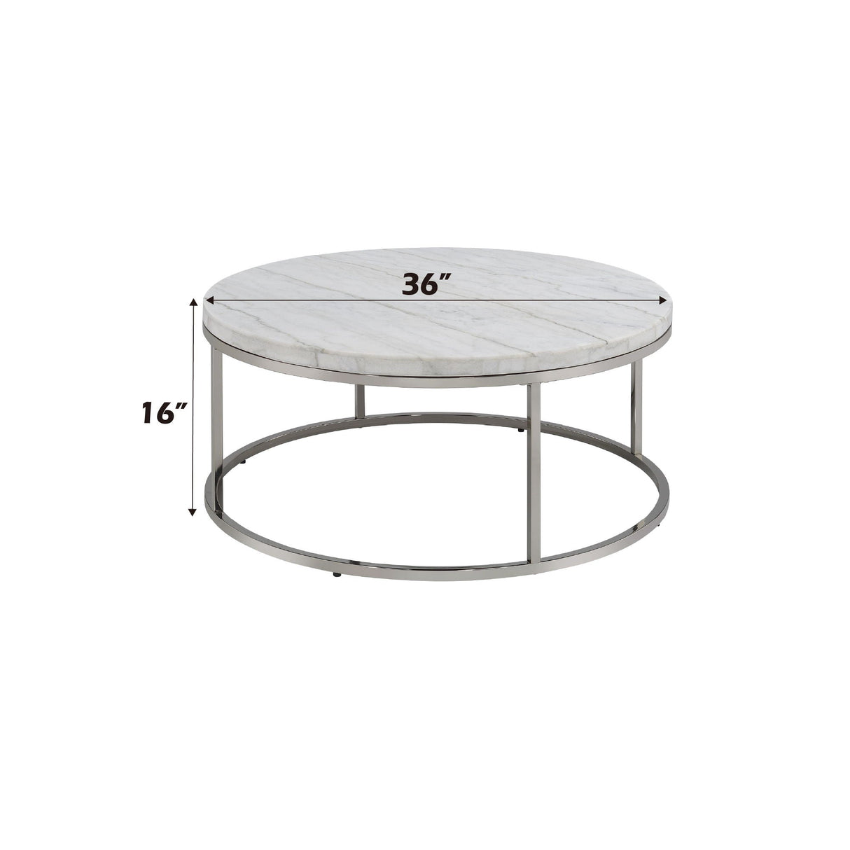 Zaidee - Mable Top Nickel Coffee Table - White - Best Buy Furniture