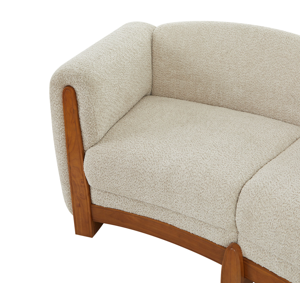 Elegant Curved Boucle Sofa